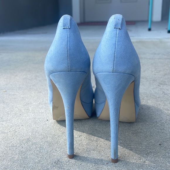 JustFab Blue 5 inch heels with 1.5 inch platform size 6.5 - Picture 4 of 5